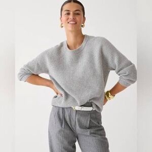 J.Crew Ribbed cashmere oversized crewneck sweater